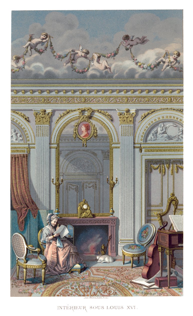 Wnętrze za Ludwika XVI, 1885. autorstwa Durin