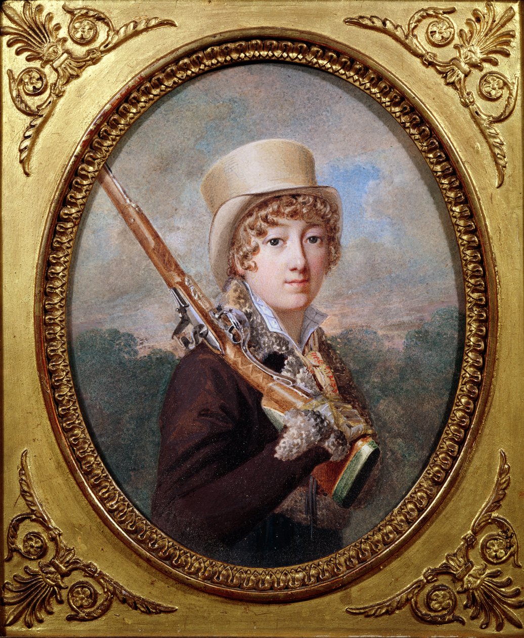 Natalie de Laborde de Mereville, hrabina Charles de Noailles, w parku w Mereville, c.1805 autorstwa Dutailly