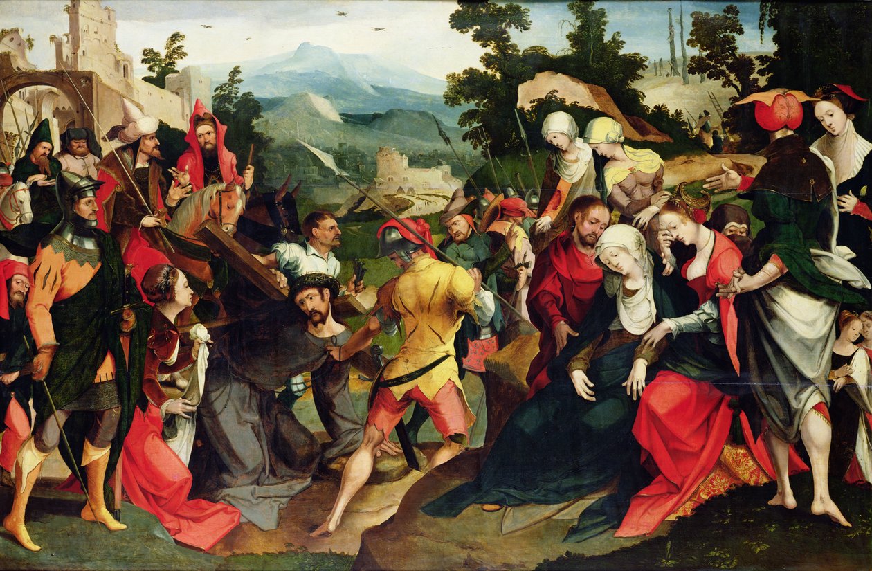 Niesienie Krzyża, ok. 1520 autorstwa Dutch School
