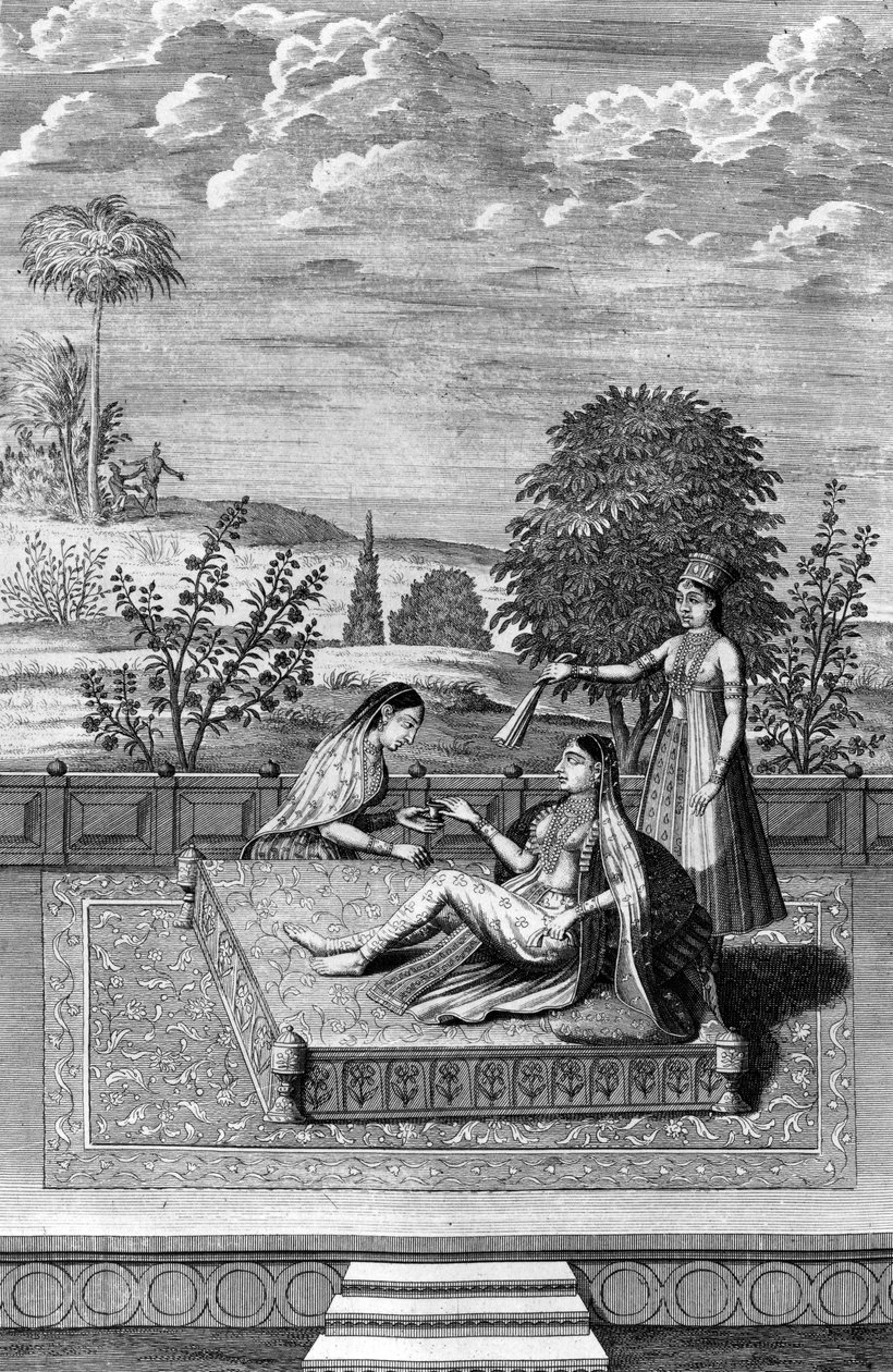 Mumtaz Mahal, żona Szahdżahana, ilustracja z „Oud-En Nieuw-Oostelijk” autorstwa Francois Valentjina, opublikowana po raz pierwszy ok. 1726 r. autorstwa Dutch School
