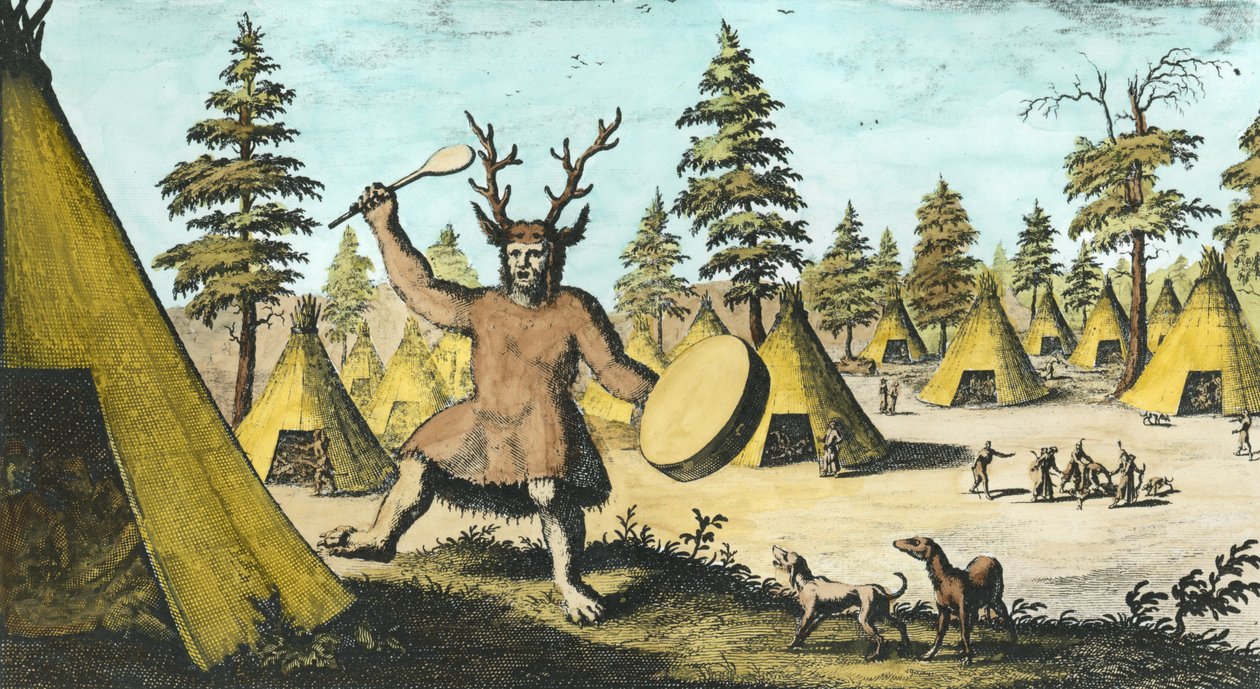 Indiański Szaman (późniejszy kolor) autorstwa Dutch School