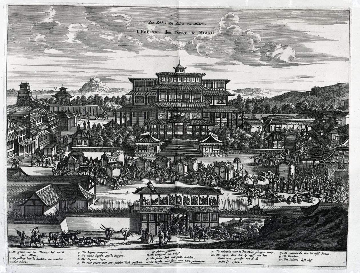 Procesja z Makau, ilustracja z „Atlas Chinensis” Arnoldusa Montanusa, 1671 autorstwa Dutch School
