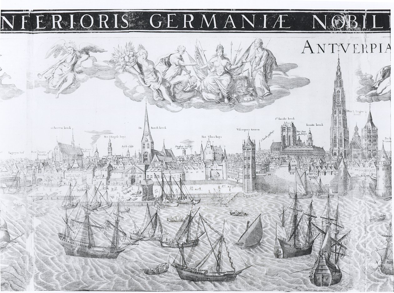 Plan miasta Antwerpii, 1549 autorstwa Dutch School