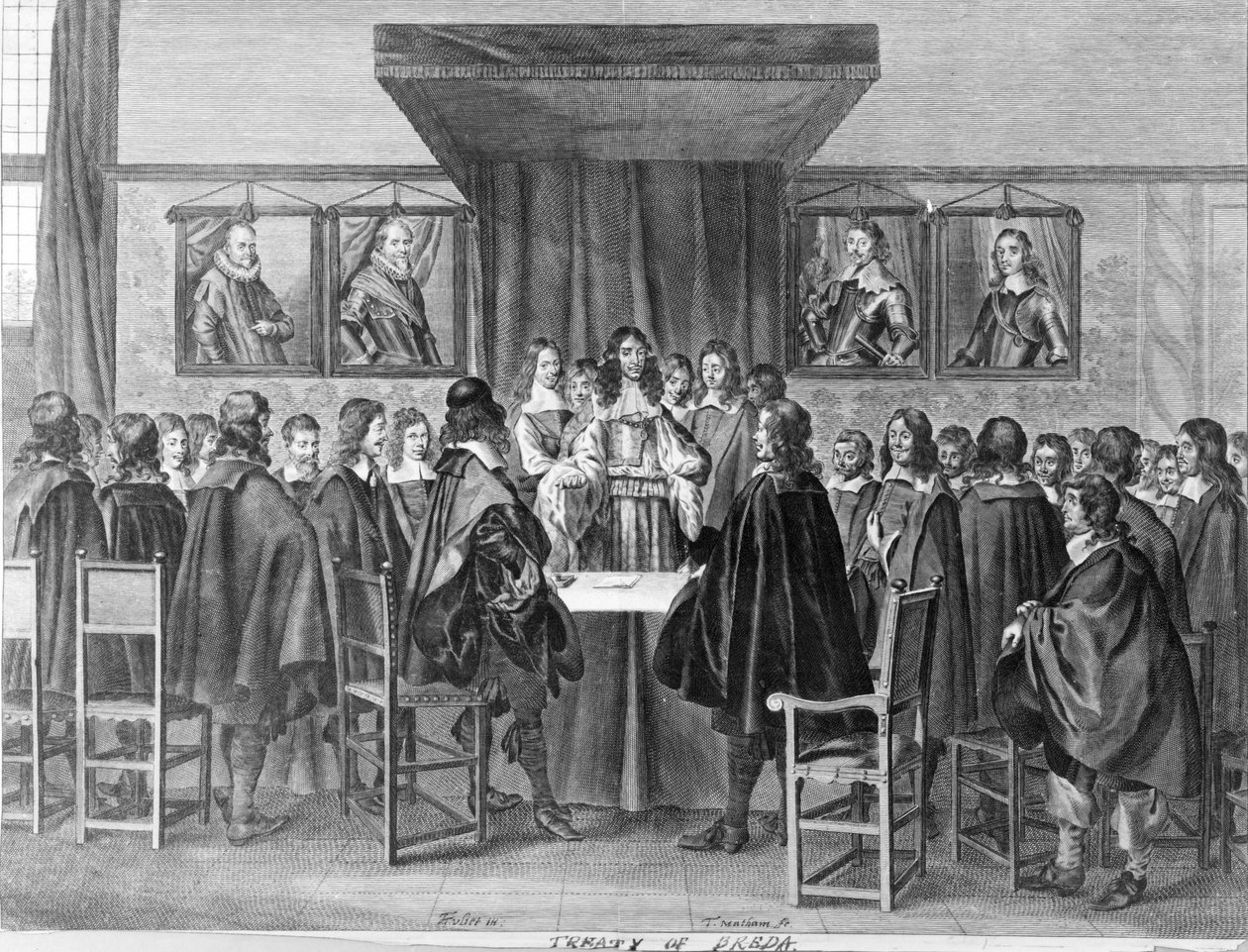 Traktat z Bredy, 31 lipca 1667, wyryty przez Theodora Mathama (ok. 1606-76) autorstwa Dutch School