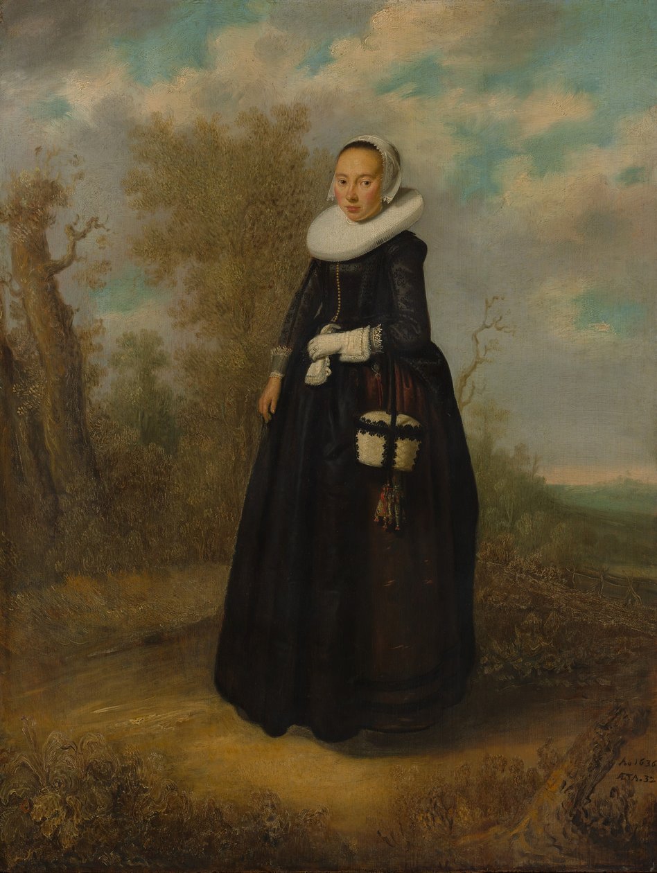 Młoda kobieta w krajobrazie. autorstwa Dutch Painter