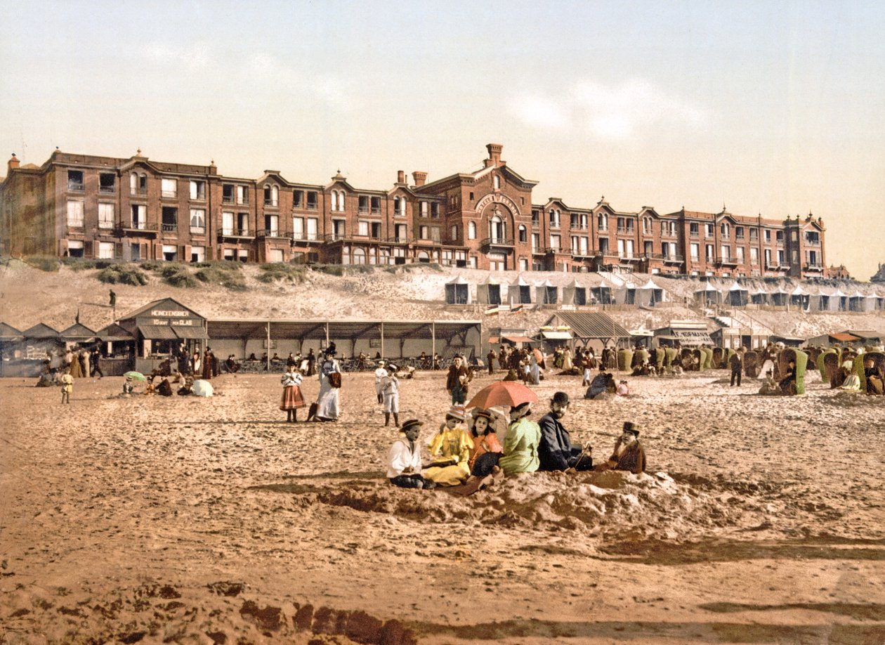 Hotel Orange od plaży w Scheveningen, wyd. ok. 1900 autorstwa Dutch Photographer