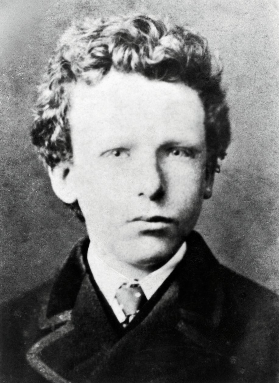Vincent Van Gogh, około 13 lat (zdjęcie czarno-białe) autorstwa Dutch Photographer
