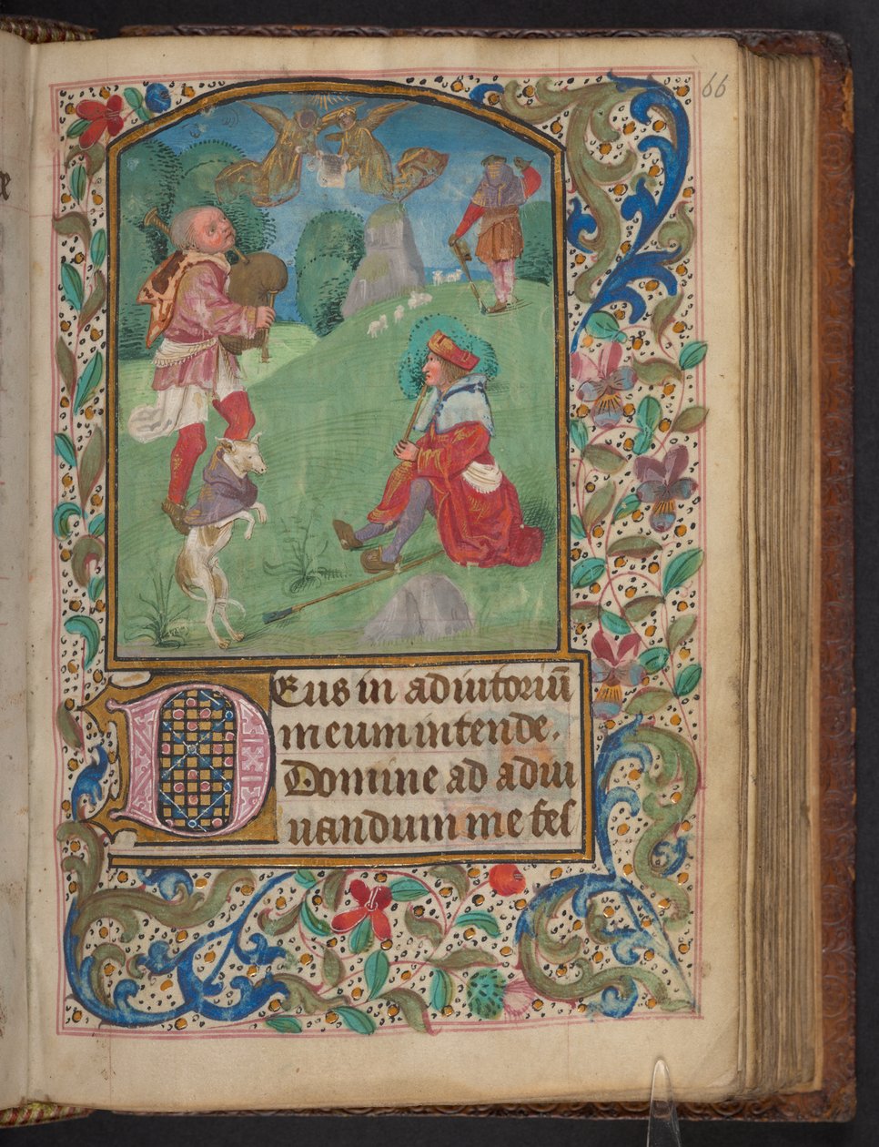 Zwiastowanie pasterzom, Harley 2923, f.66r, ok. 1480 (welin) autorstwa Dutch School