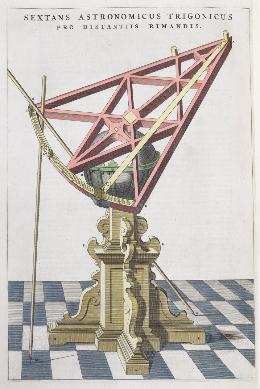 Sekstant astronomiczny Tycho Brahe (1546-1601) z atlasu Joan Blaeu (1596-1673) Amsterdam, 1665 autorstwa Dutch School