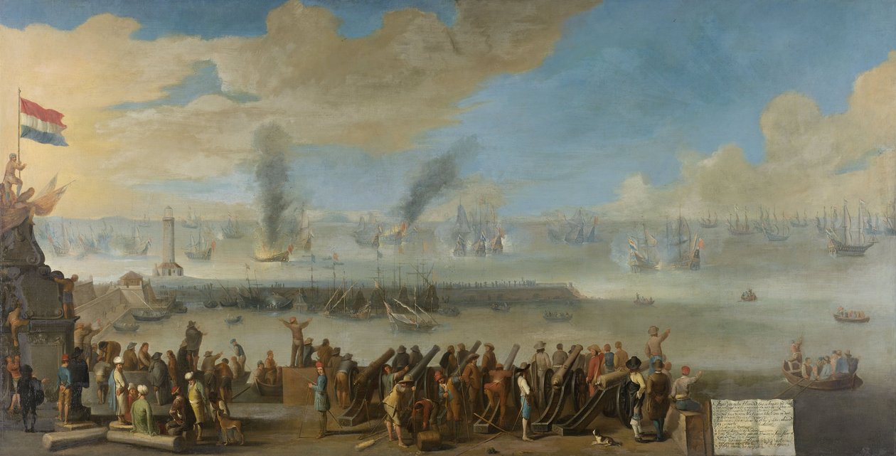Bitwa pod Livorno, 14 marca 1653, incydent z I wojny angielsko-holenderskiej, po 1653-60 autorstwa Dutch School
