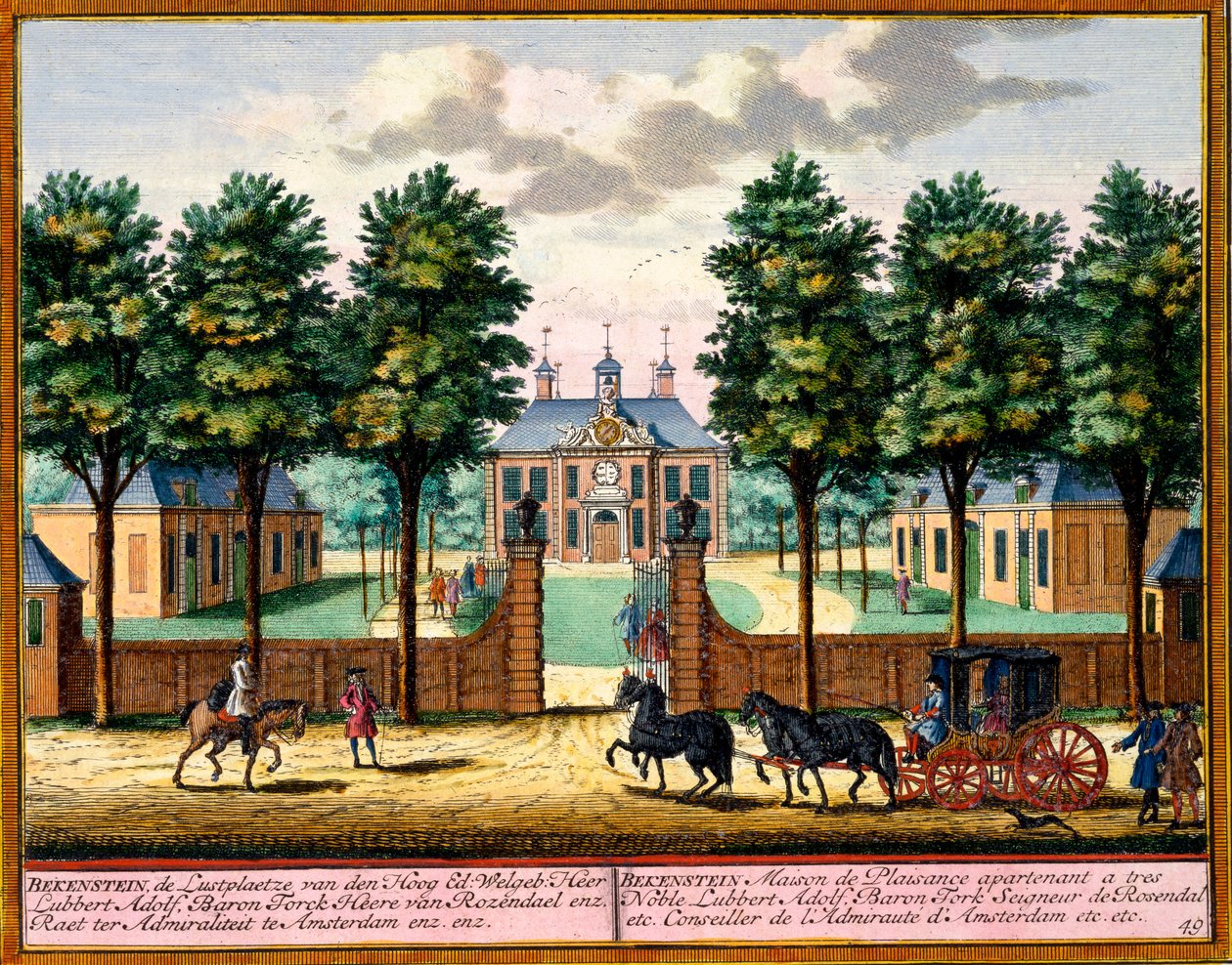 Bekenstein House of Pleasure, z Het Zeganpralent Kennemerlant autorstwa Hendricka de Letha i Matthiasa Broueriusa Van Nidka, wydany ok. 1700-30 autorstwa Dutch School
