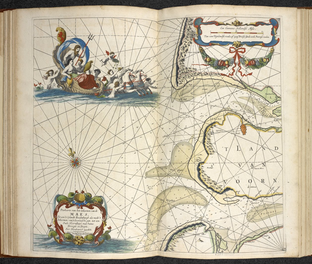 „Wspaniały nowy, rozszerzony atlas morski lub świat wodny. Pokazuje w westchnieniu wszystkie morskie wybrzeża ziemi...”, Claas Jansz Vooght autorstwa Dutch School