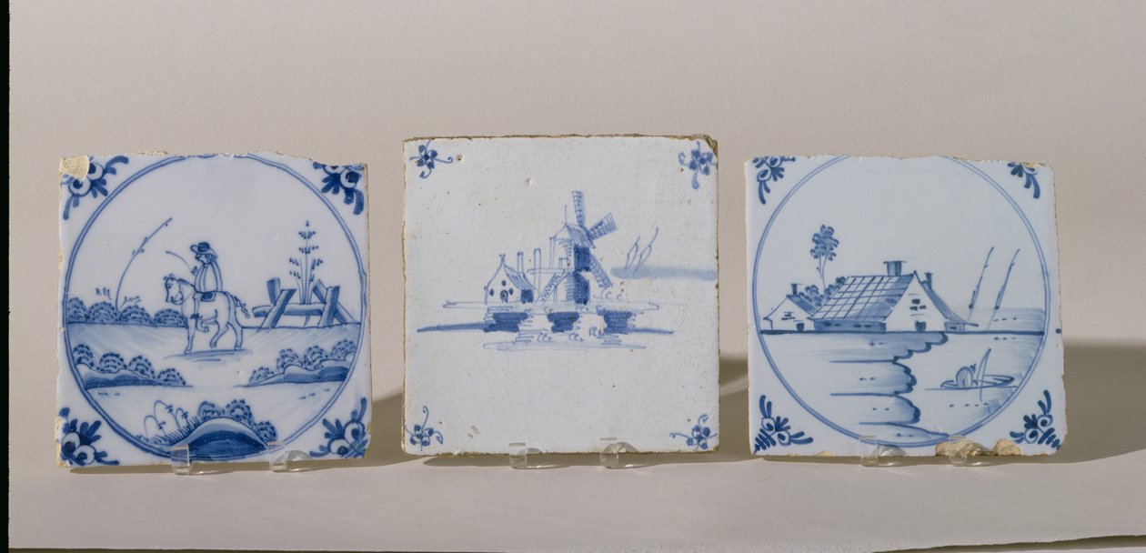 Płytki Delft, ok. 1750-1800 (ceramiczne) autorstwa Dutch School