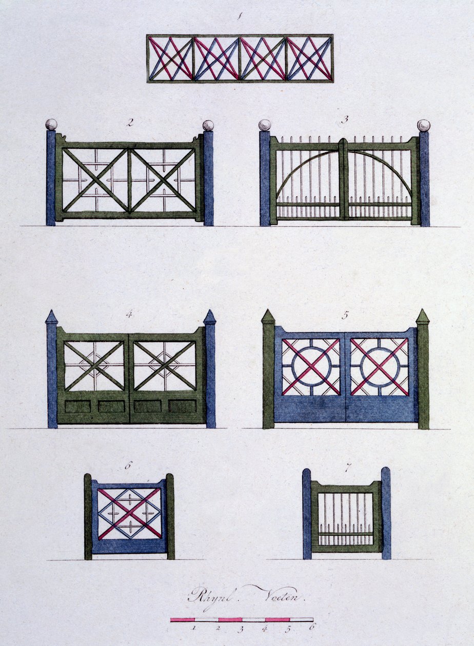Projekty z Magazine of Garden Gems autorstwa G. van Laara, opublikowane 1802 autorstwa Dutch School