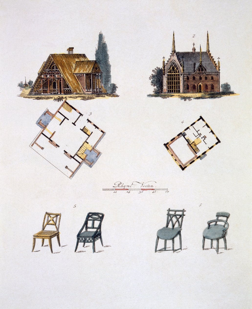 Dekoracje ogrodowe, z Magazine of Garden Gems G. van Laara, opublikowane 1802 autorstwa Dutch School