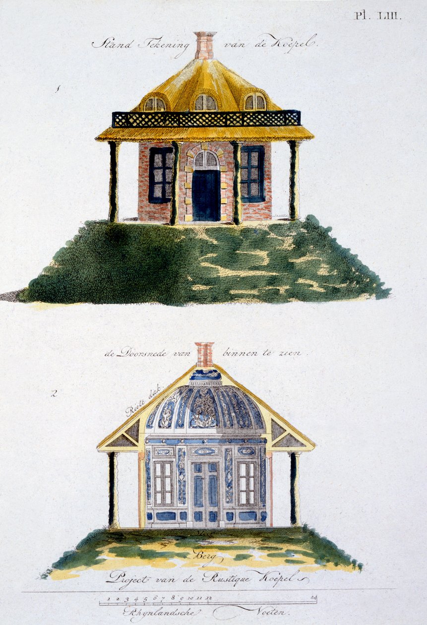 Ozdoba ogrodowa z Magazynu Klejnotów Ogrodowych G. van Laara, wydana w 1802 r. autorstwa Dutch School