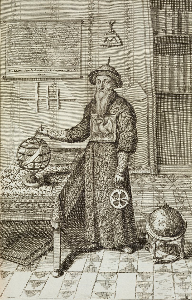 Johann Adam Schall von Bell (1591-1666) z Chin Ilustrowany przez Athanasius Kircher (1601-80) 1667 autorstwa Dutch School