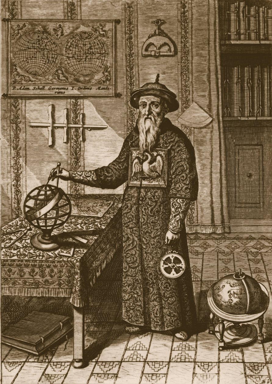 Johann Adam Schall von Bell, z China Illustrata autorstwa Athanasius Kircher, 1667 autorstwa Dutch School