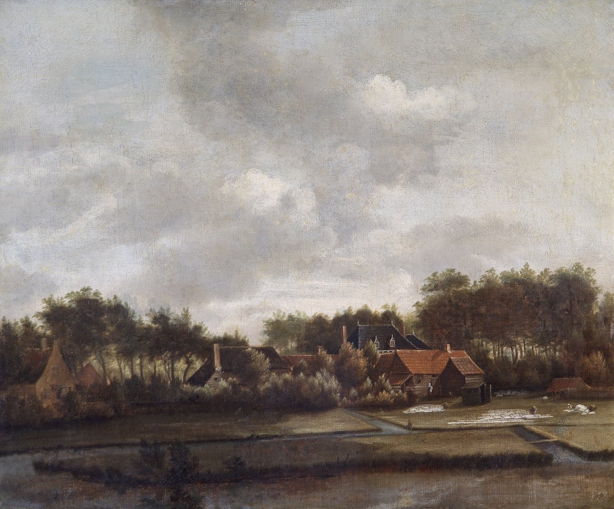 Krajobraz z wybieleniem autorstwa Dutch School