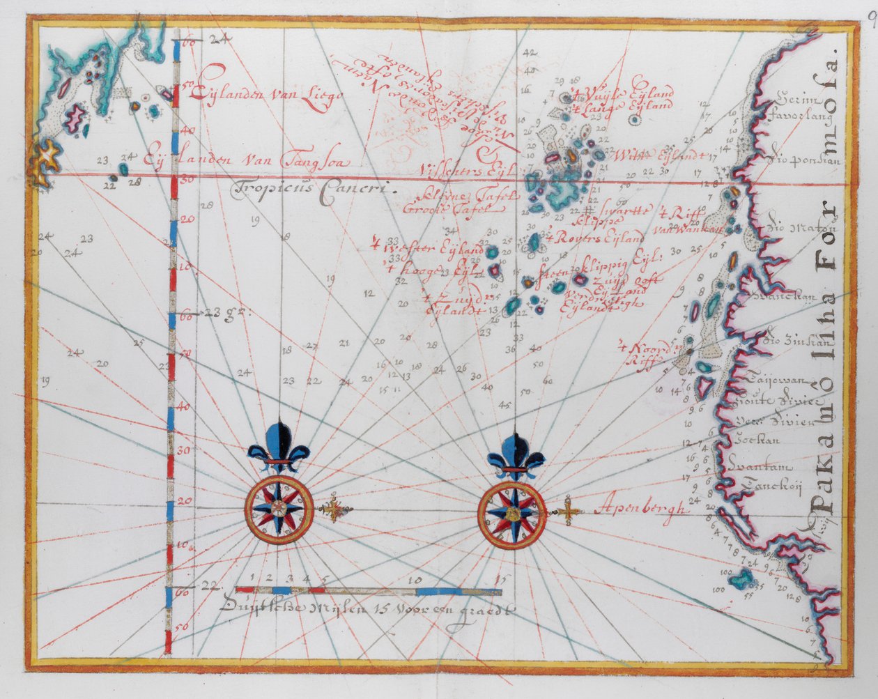 Mapa Formozy (Tajwan) autorstwa Dutch School