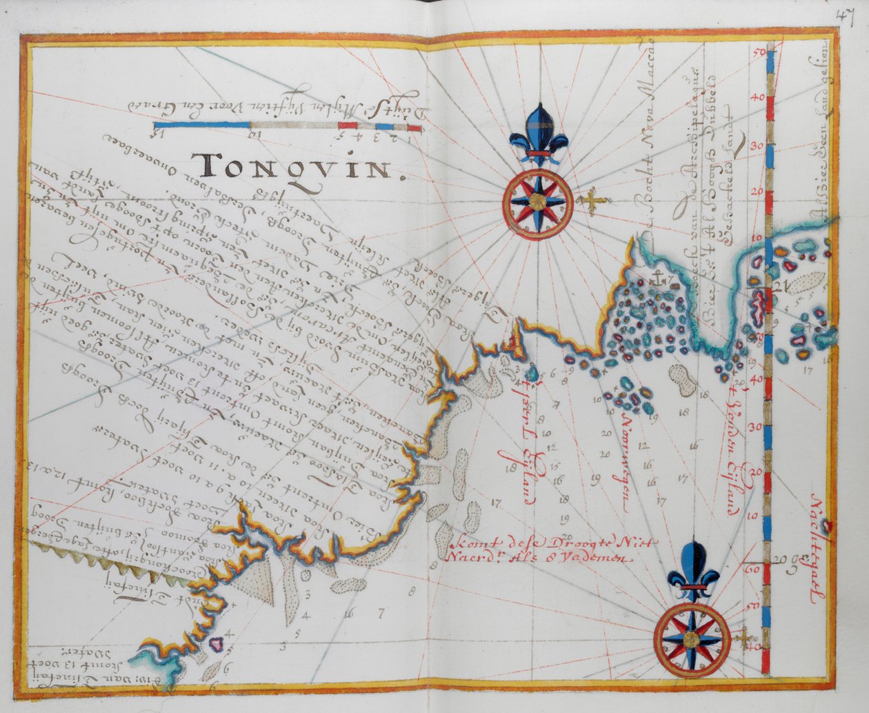 Mapa wybrzeża Birmy. autorstwa Dutch School