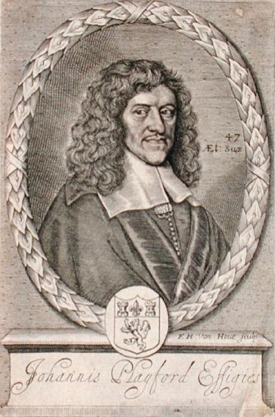 Portret Johna Playforda (1623-86) grawerowany przez Fredericka Hendricka van Hove (c.1628-98) (grafika) autorstwa Dutch School