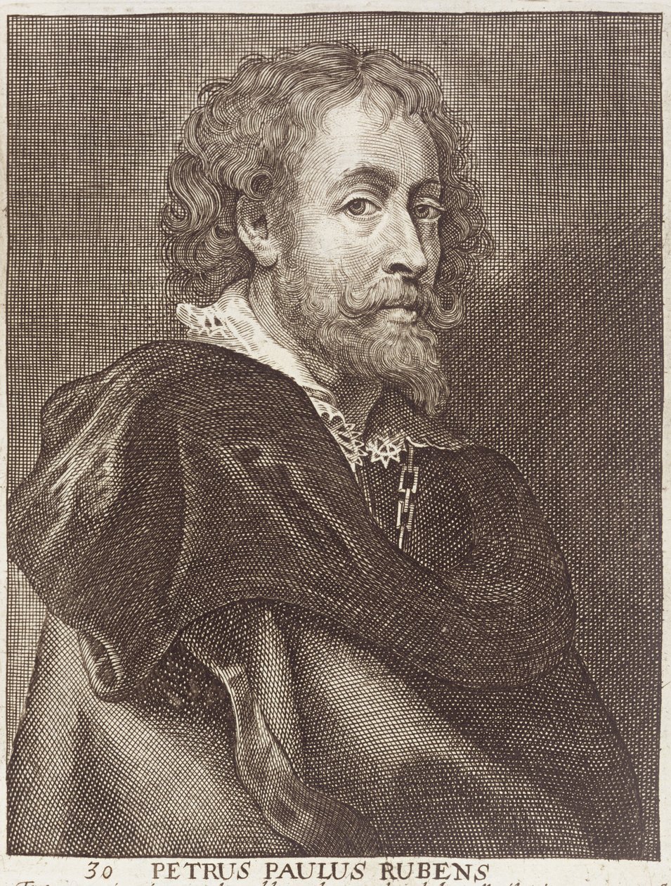 Portret Petera Paula Rubensa (1577-1640) płyta 30 z serii portretów artystów, sztychowana przez Joannesa Meyssensa (1612-70) autorstwa Dutch School