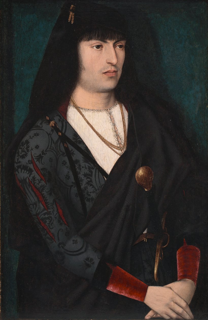 Portret mężczyzny, ok. 1480-1500 (olej na drewnie) autorstwa Dutch School