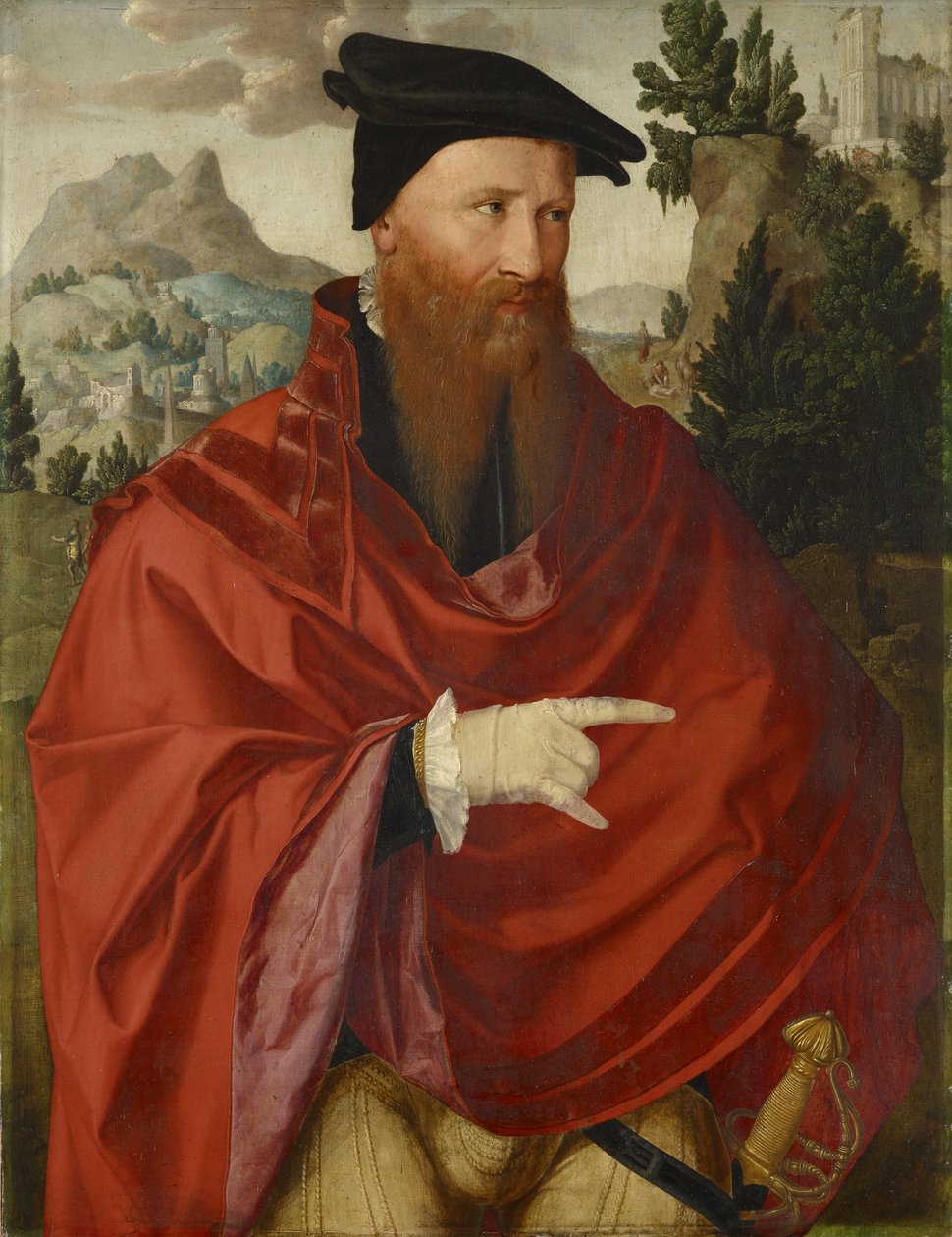 Portret anabaptysty Davida Jorisa, ok. 1540-45 autorstwa Dutch School