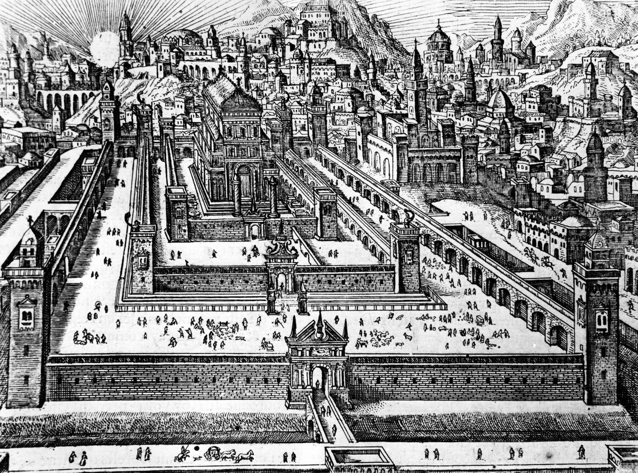 Rekonstrukcja Świątyni Salomona, ok. 1700 autorstwa Dutch School