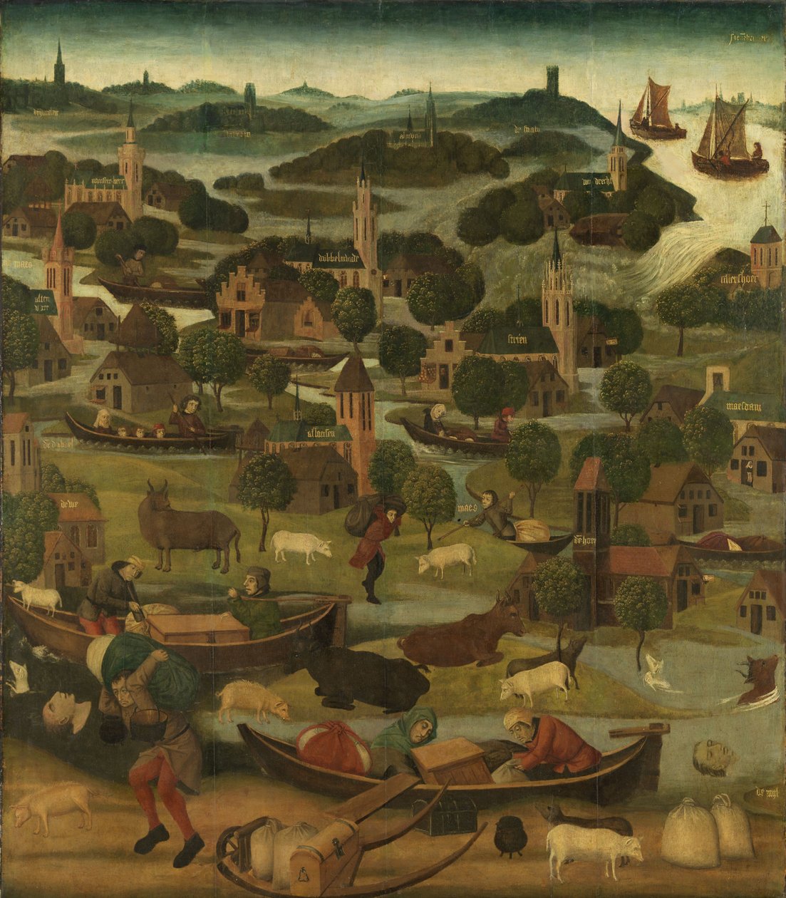 Św Elżbieta Powódź przez Mistrza Świętej Elżbiety panele c.1490-5 autorstwa Dutch School