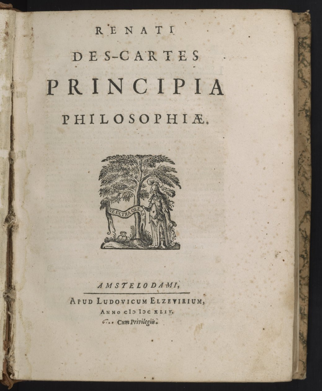 Strona tytułowa Zasad filozofii Rene Descartes autorstwa Dutch School