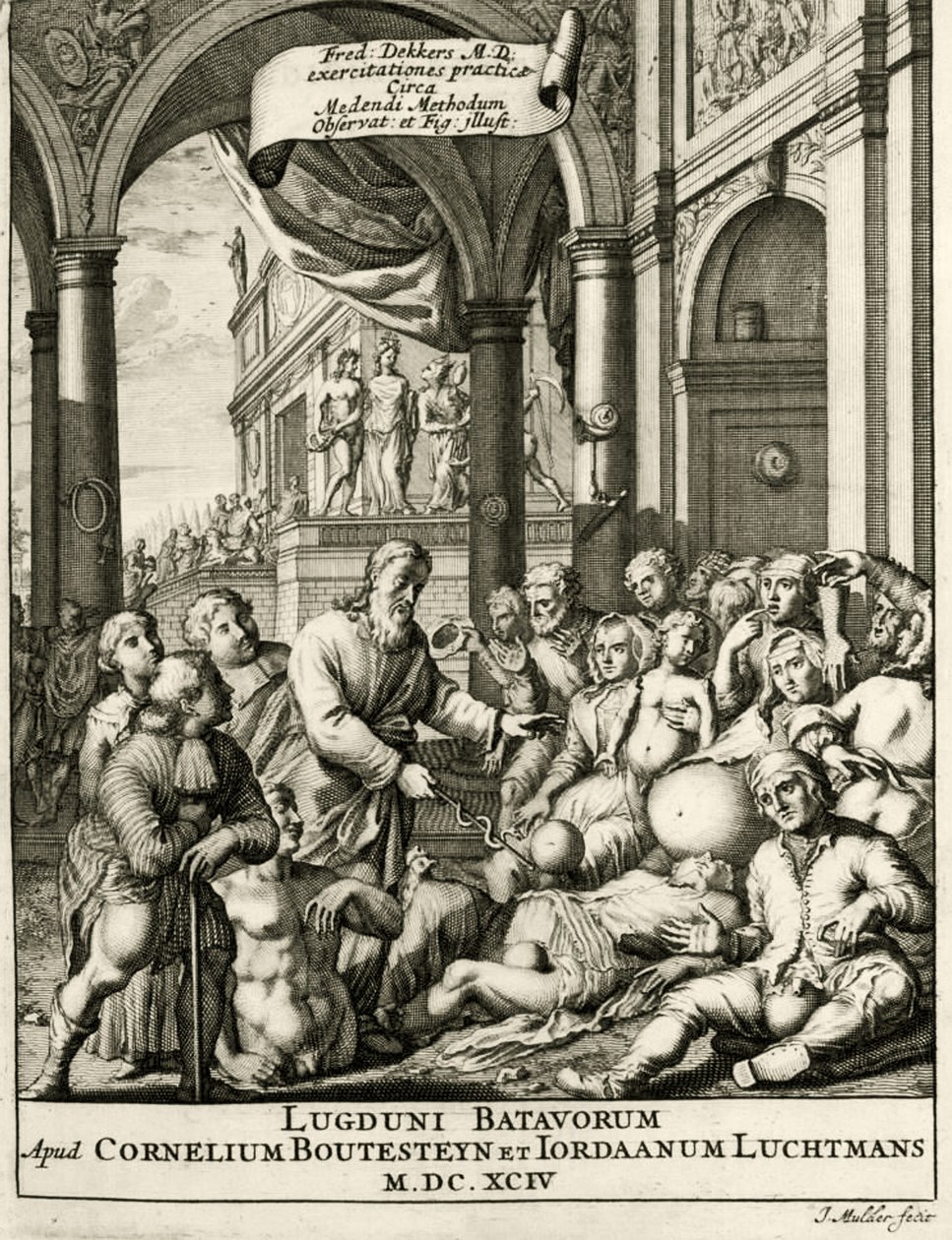 Strona tytułowa z The Practice of Medicine Frederika Dekkersa, 1694 autorstwa Dutch School