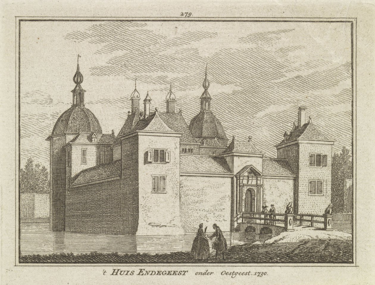 Widok na zamek Endegeest, Oegstgeest, Holandia autorstwa Dutch School