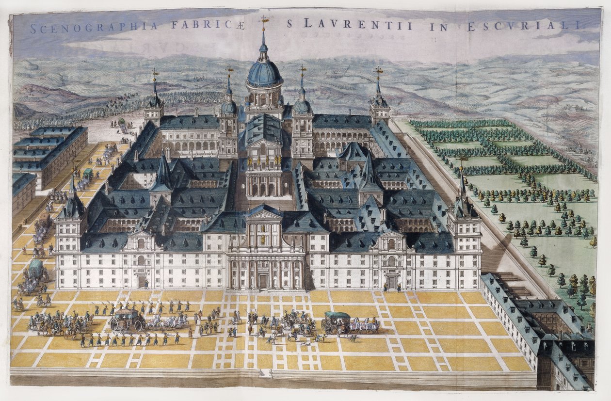 Widok na Escorial w Madrycie, ok. 1662-5 autorstwa Dutch School