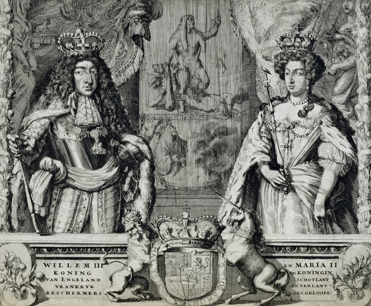 Wilhelm III (1650-1702) i Maria II (1662-94), ok. 1688-94 autorstwa Dutch School