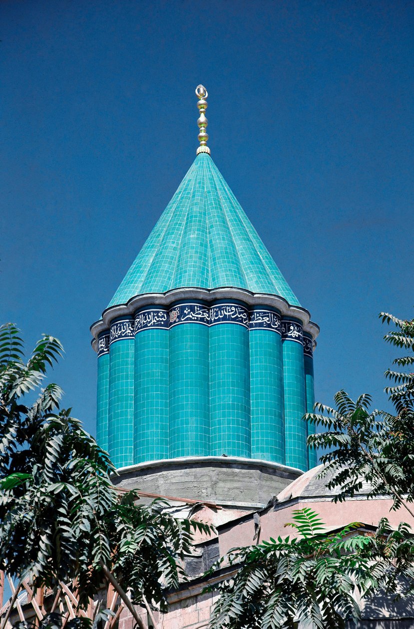 Widok na tekke (lub suficki khanqah) w Mevlana, rezerwat dla wirujących derwiszów autorstwa Dynasty Seljuq