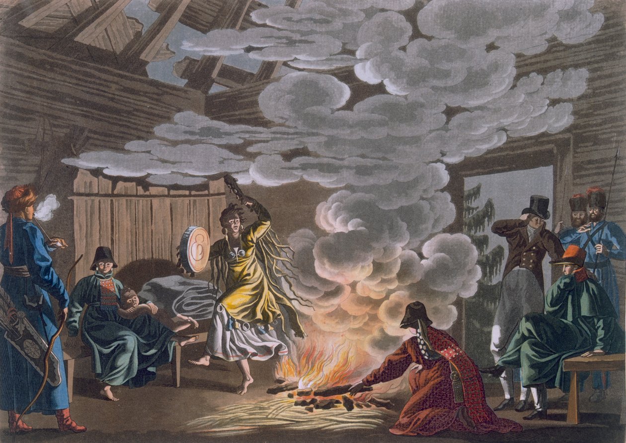 Szaman Tatarów Theliotów, 1812-13 autorstwa E. Karnejeff