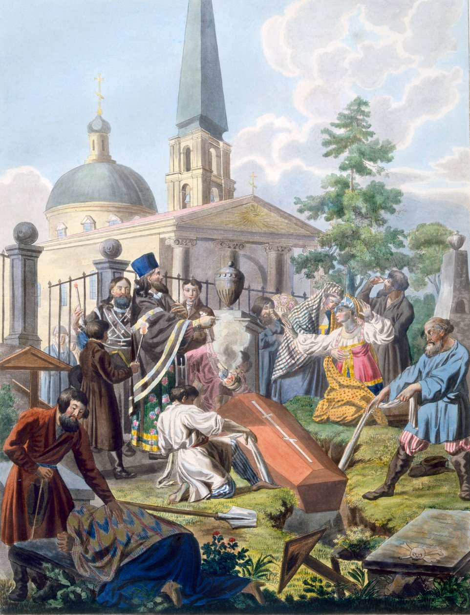 Pogrzeb, 1812-13 autorstwa E. Karnejeff