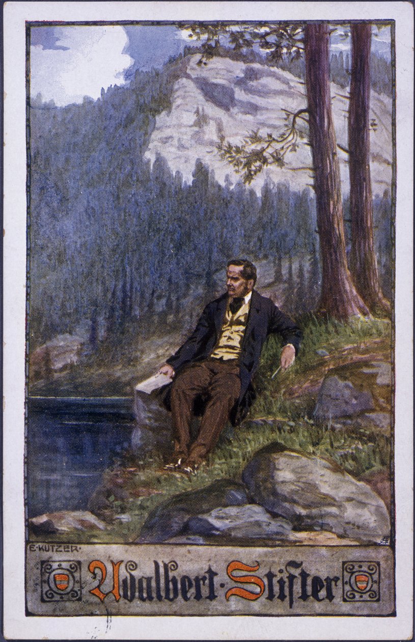 Adalbert Stifter, ok. 1910 kolor lito autorstwa E. Kutzer