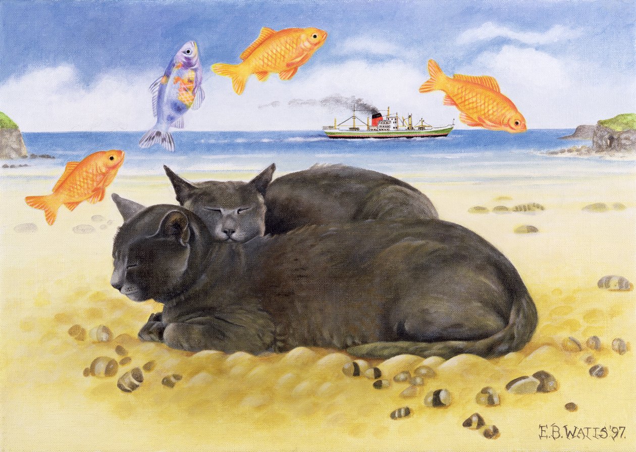 Rybie sny, 1997 (akryl na płótnie) autorstwa E.B. Watts