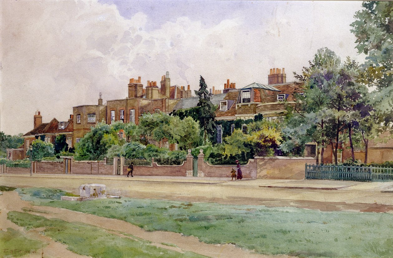 Domy Wrena i Faradaya w Hampton Court autorstwa E.H. Fitchew