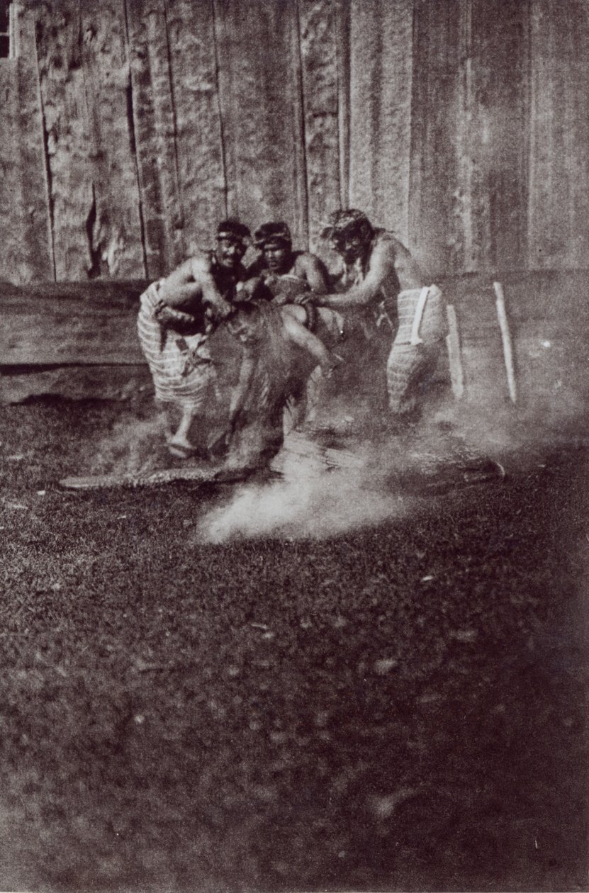 Nunhltstistlahl Qagyval, rytuał Indian amerykańskich, 1914 (bw photo) autorstwa E.J. Curtis