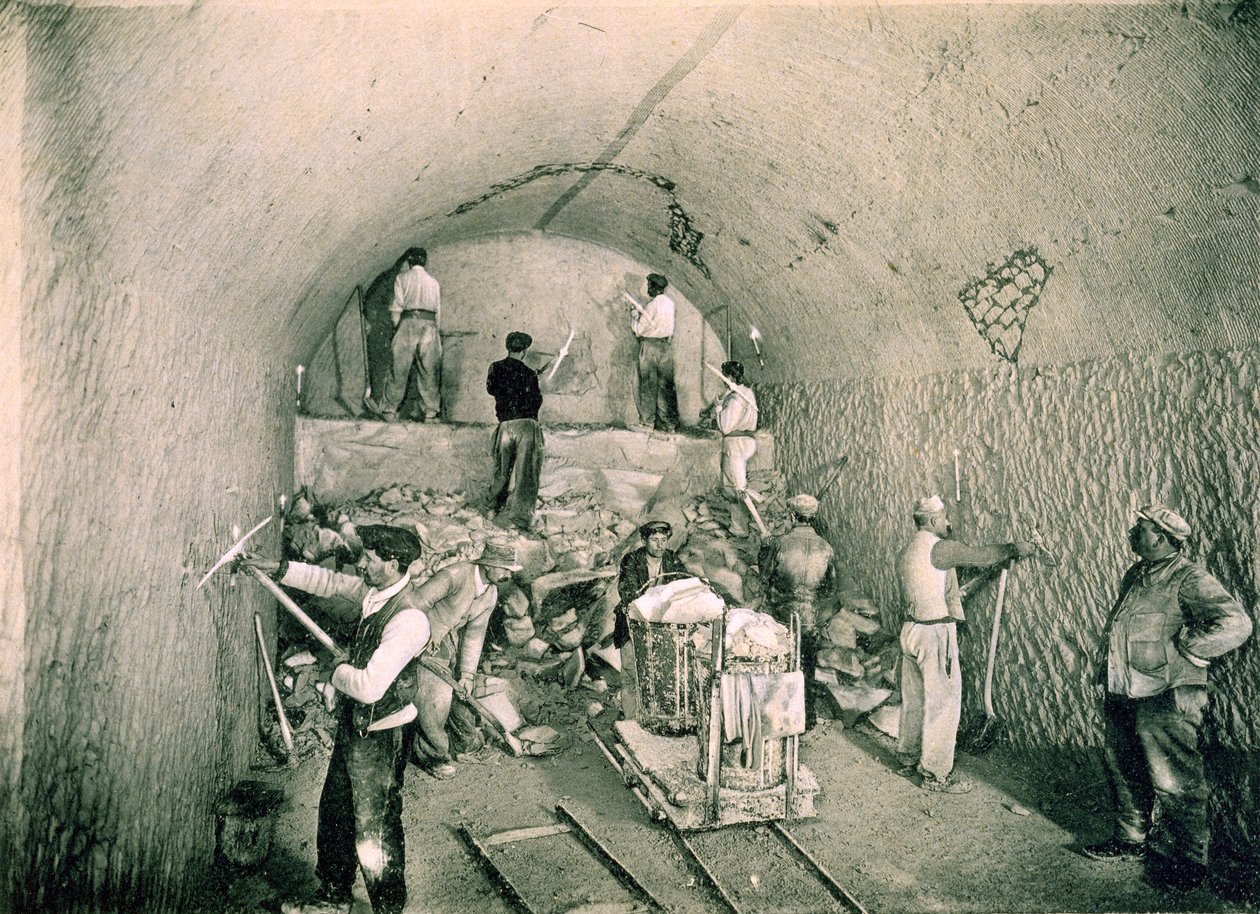 Nudna piwnica, z „Le France Vinicole”, wyd. Moet und Chandon, Epernay (fotolitho) autorstwa E.M. Choque