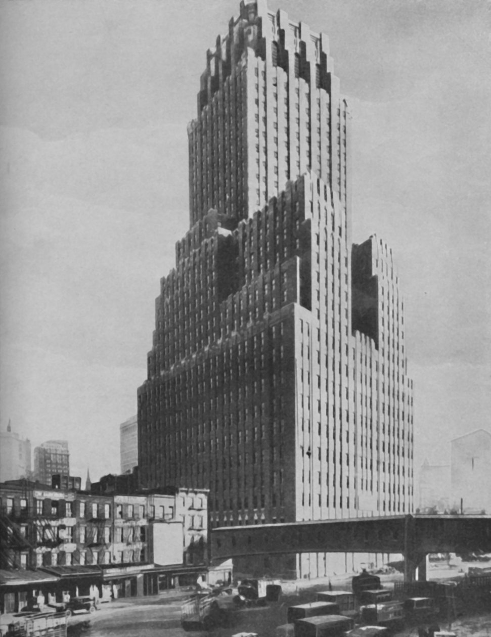 Cuda starożytnego Babilonu zdeklasowane we współczesnym Nowym Jorku, ok. 1935 r autorstwa ENA