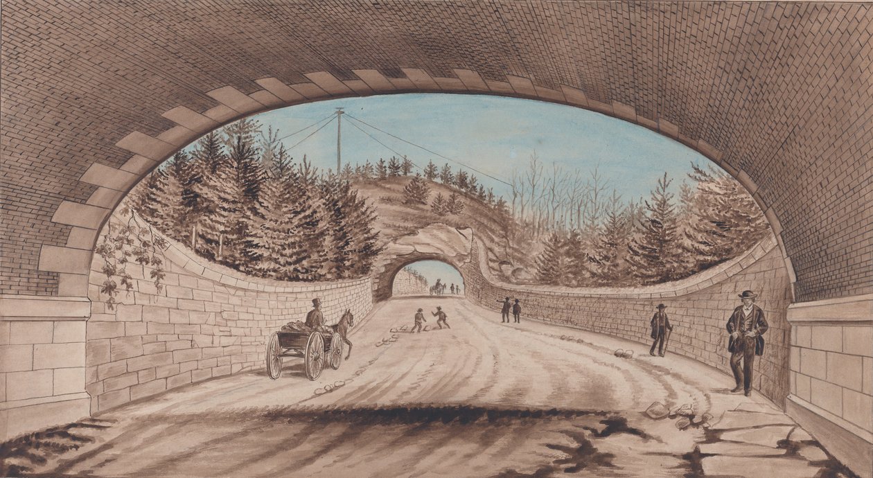 Central Park, droga poprzeczna nr 2, 1870. autorstwa EP