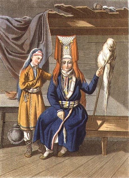 Жегор Скотникофф (1782-1843) (литхо)поли сийлсэн Вотяк эмэгтэйчүүдийн ээрэх autorstwa E. (after) Karnejeff