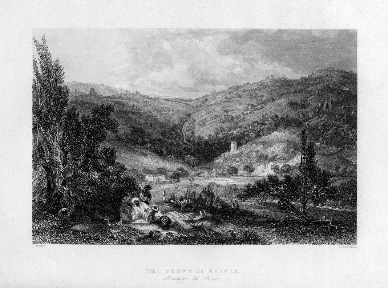 Góra Oliwna, Izrael, 1841. autorstwa E Benjamin