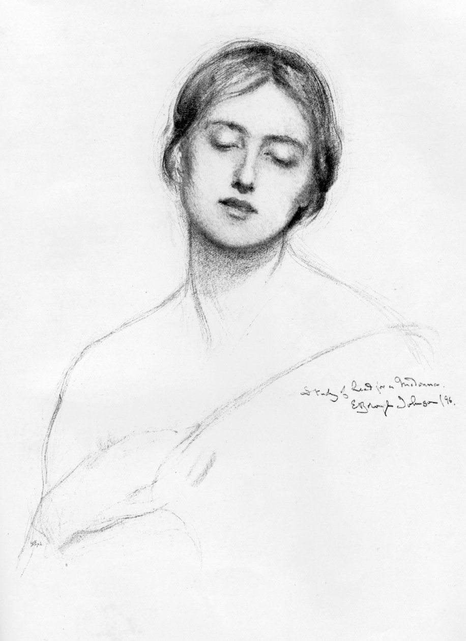 Studium głowy kobiety, 1896 1898. autorstwa E. Borough Johnson