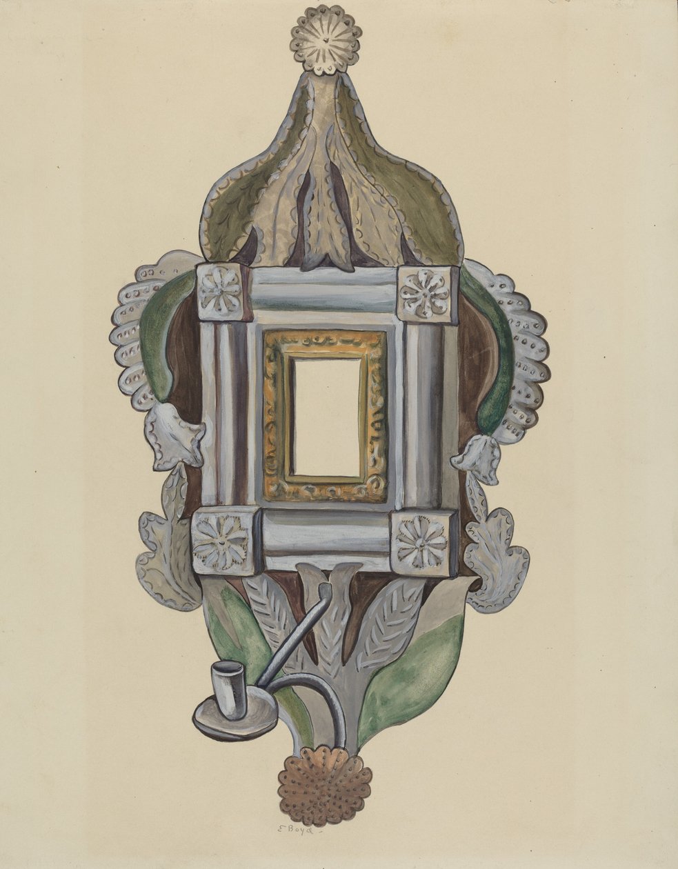 Świecznik Kinkiet z Lustrem, 19351942. autorstwa E. Boyd